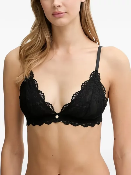 Chiloți tanga Guess din dantelă negru