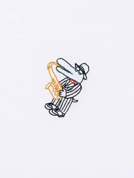 Tricou Maison Labiche cu broderie alb