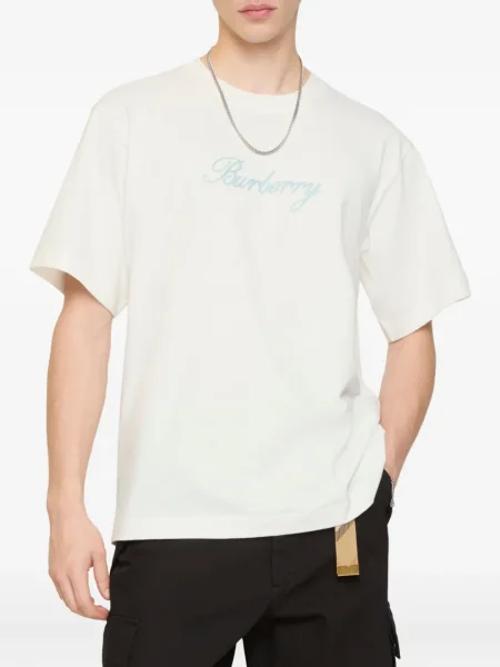 Tricou Burberry cu imagine alb