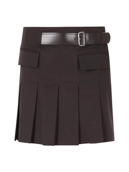 Spódnica skórzana Semicouture brązowa