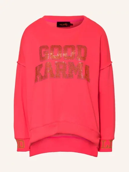 Miss Goodlife Oversized Mikina S Ozdobnými Kamínky neonově růžová / fialová / neonově zelená