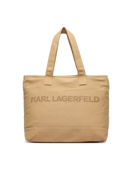 Karl Lagerfeld Nakupovalna torba Extra große Tote Bag mit Logo bež