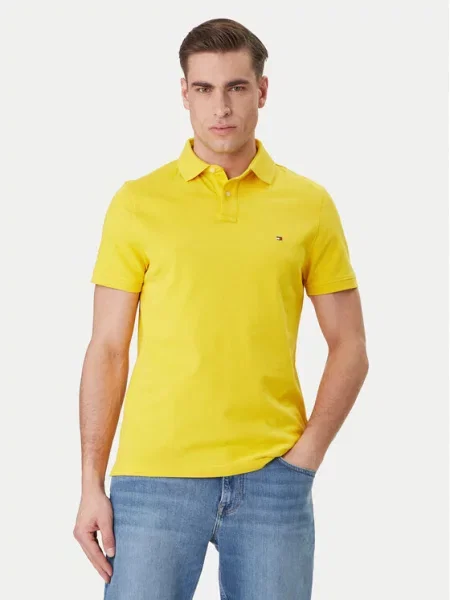 Tommy Hilfiger polo wzorzysty żółty