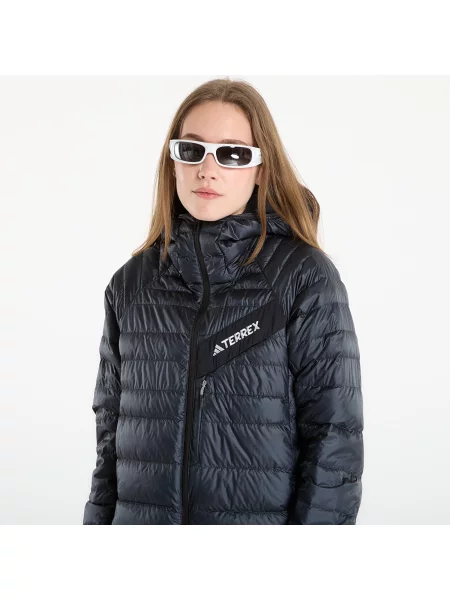 Páperová bunda Adidas Performance s kapucňou čierna