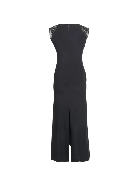 Rochie La Perla cu perle din crep negru