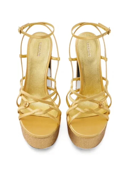 Sandale Versace din satin cu platformă