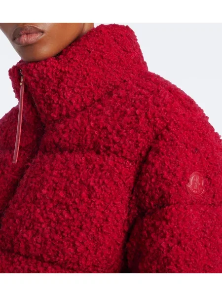 Bouclé geacă cu puf Moncler roșu
