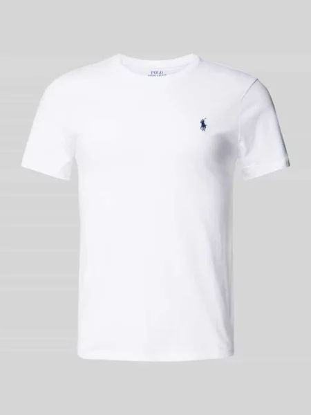T-shirt o kroju custom slim fit z wyhaftowanym logo Polo Ralph Lauren biała