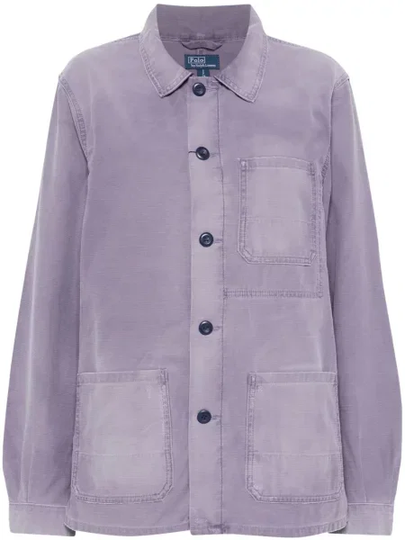 Костюм поло тениска Polo Ralph Lauren на цветя с принт виолетово