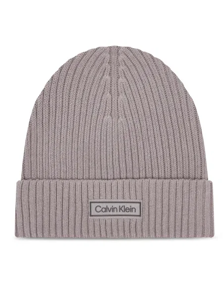 Čiapka s prímesou kašmíru Calvin Klein sivá