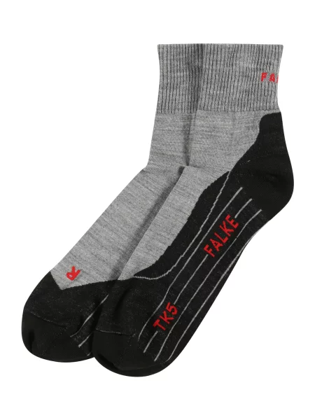 FALKE Șosete sport gri amestecat / roșu pepene / amestecat negru