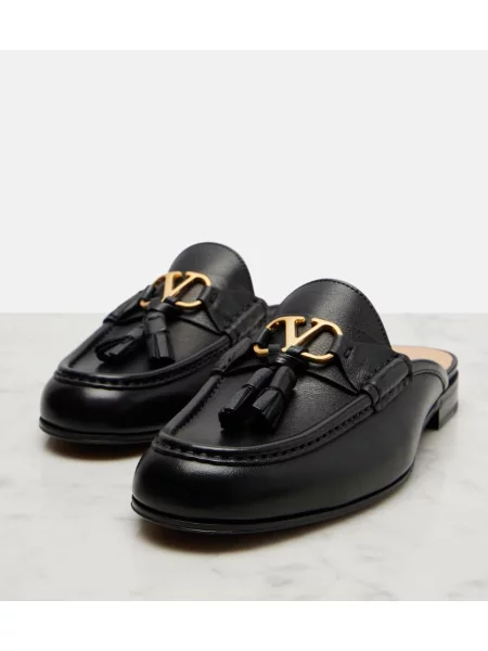 Kožené loafersy Valentino Garavani čierna