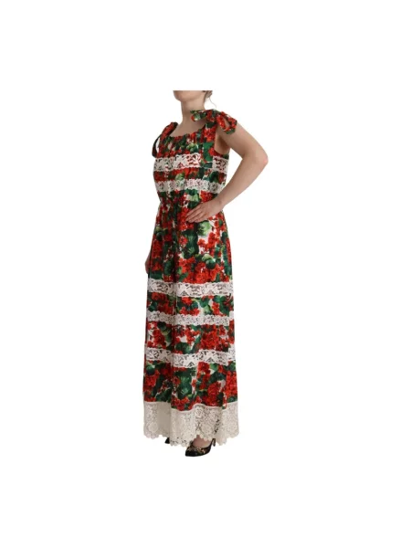 Długa sukienka maxi Dolce And Gabbana w kwiatki