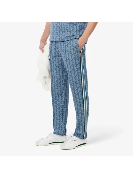 Lacoste Spodnie Dresowe Z Monogramem Paris niebieskie