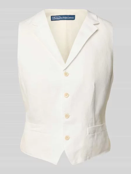 Kamizelka z kołnierzem z połami model ‘PAULINE’ Polo Ralph Lauren biała