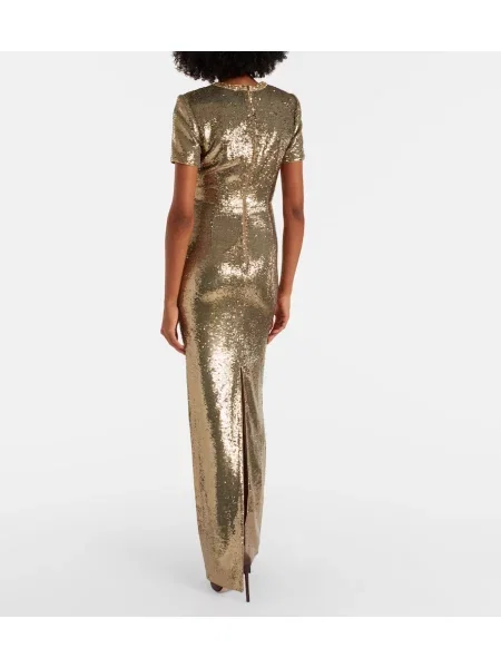 Rochie Roland Mouret de cristal auriu