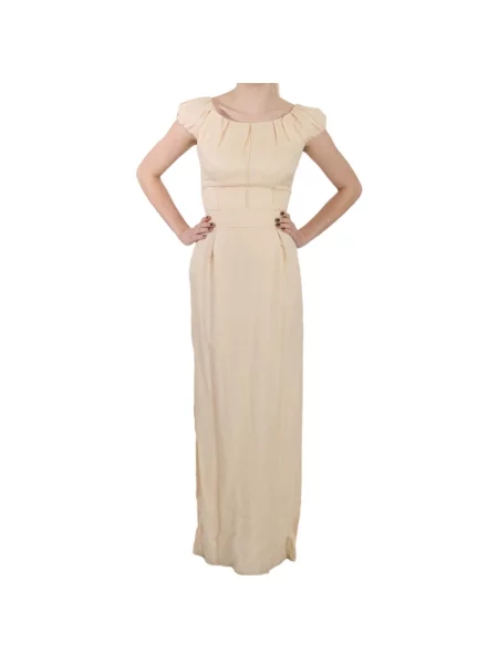 Sukienka maxi Dolce And Gabbana beżowa