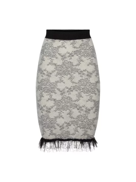 Spódnica midi Nina Ricci wełniana do kolan beżowa