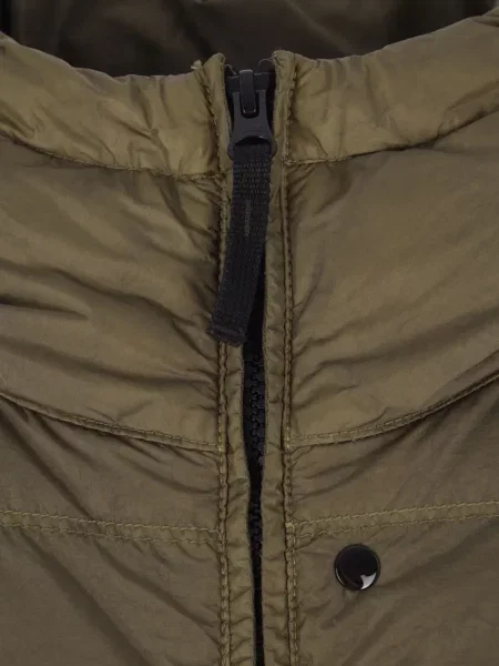 Geacă Stone Island cu glugă cu strasuri verde