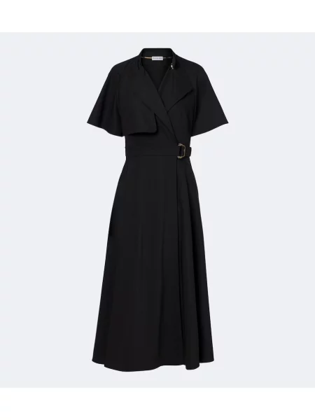 Cu centură rochie Burberry de lână plic negru