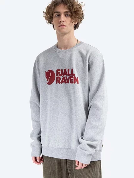 Кофта Fjallraven Logo Sweater сірий з аплікацією