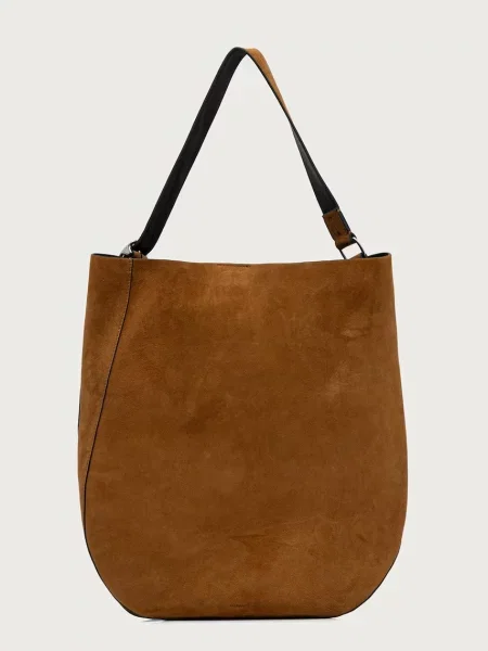 AllSaints geantă shopper pentru femei din piele întoarsă ESME maro