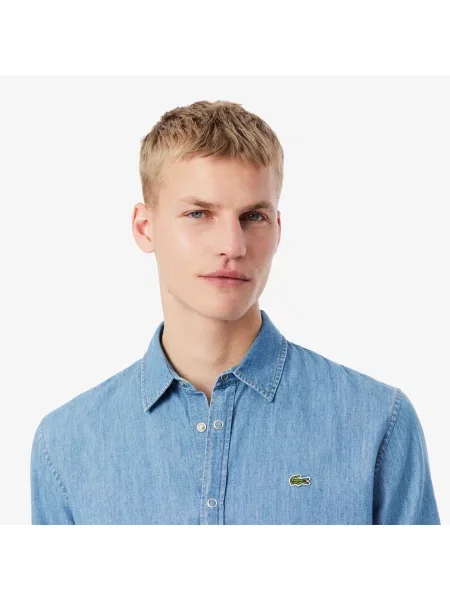 Lacoste Lekka Koszula Dżinsowa Regular Fit niebieska