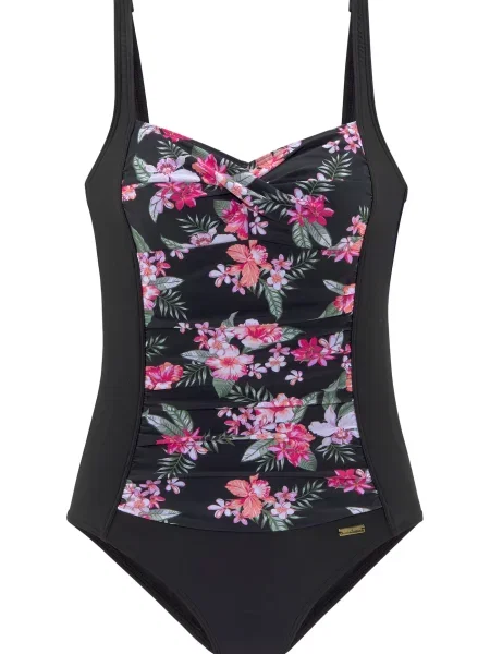 LASCANA Costum de baie întreg verde / roz negru