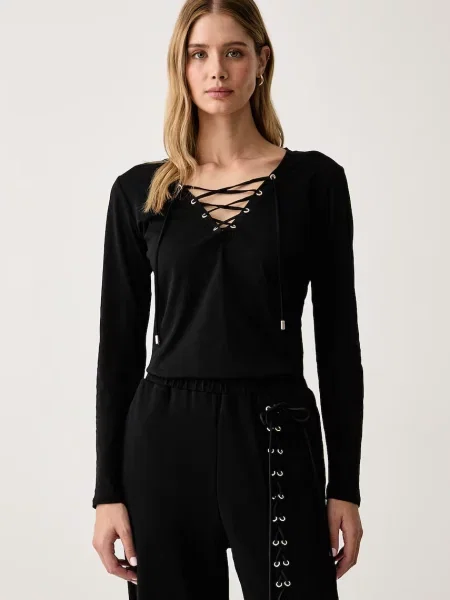 Tricou cu mânecă lungă Liu Jo negru