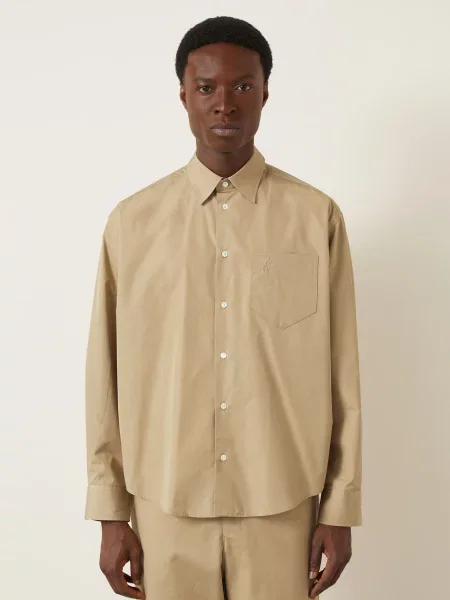 Ami Paris Koszula O Kroju Comfort Fit beige beżowa