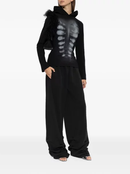 Pantaloni Avavav cu broderie alergare negru