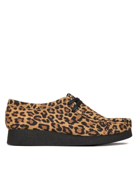 Semišové leopardí polobotky Clarks hnědé