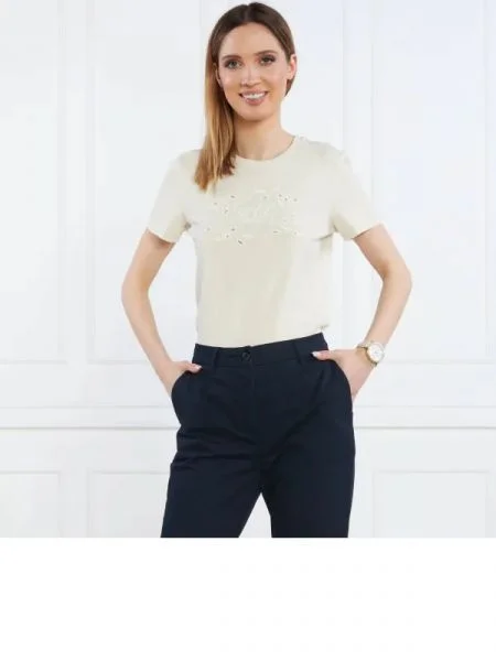 LAUREN RALPH LAUREN KATLIN-SHORT SLEEVE-TRICOU bej