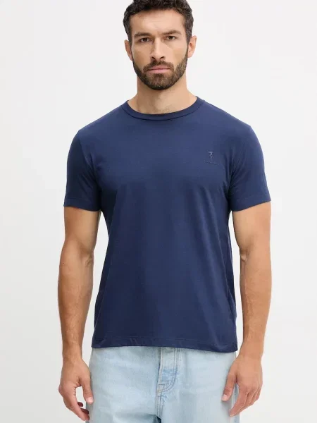 Тениска Trussardi с изчистен дизайн тъмносиньо