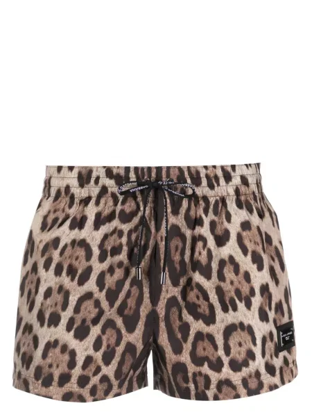 Slip de baie Dolce & Gabbana cu imagine cu model leopard negru