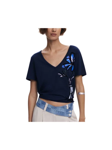 Desigual T-Shirt Dumas Granatowy niebieska