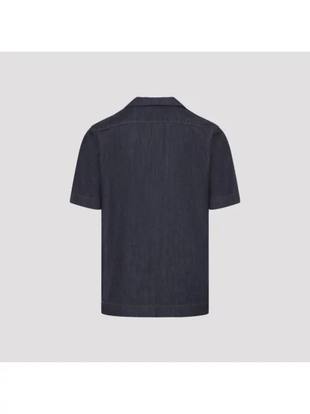 Krótka koszula z krótkim rękawem Dries Van Noten z krótkim rękawem niebieska