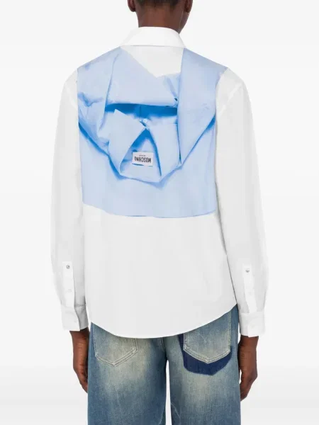 Cămașă Moschino Jeans cu imagine alb