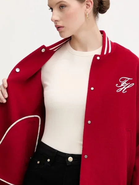Tommy Hilfiger Бомбър яке с вълна червено
