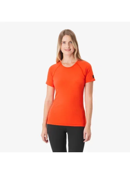 Koszulka trekkingowa z krótkim rękawem Merino Seamless pomarańczowa