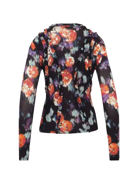 Top Ulla Johnson cu model floral cu imagine negru