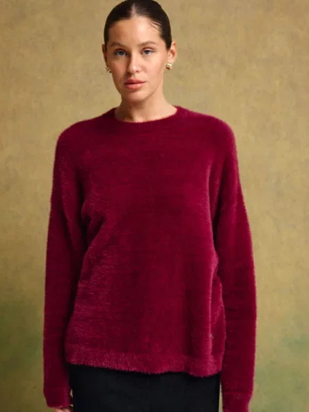 Светр Lilove поліамид/альпака бордовий