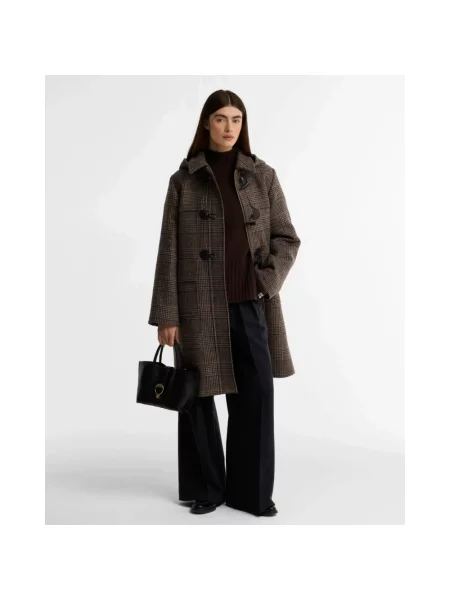 Płaszcz Barbour wełniany w kratę brązowy