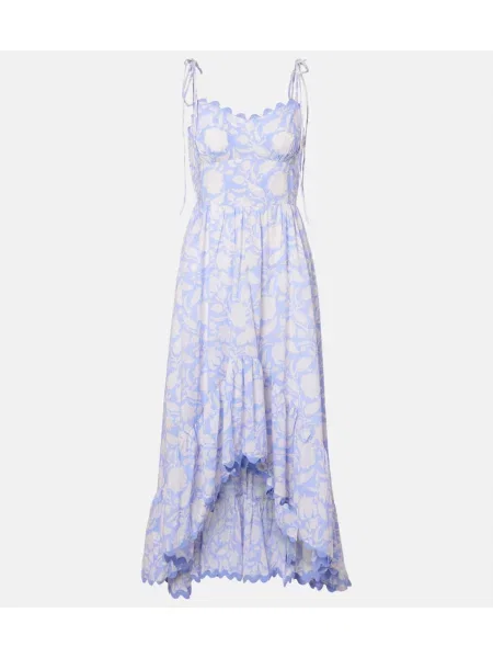 Rochie midi Juliet Dunn cu model floral până la genunchi de costum albastru