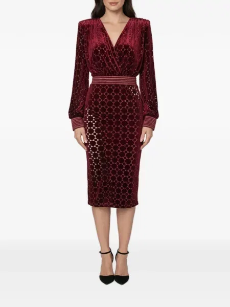Midi suknelė Zhivago velvetinė violetinė