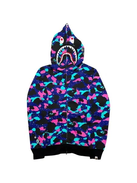 Hanorac cu glugă A Bathing Ape® cu imagine cu model camuflaj albastru