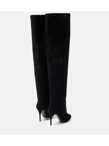 Cizme Alaïa din piele de căprioară negru