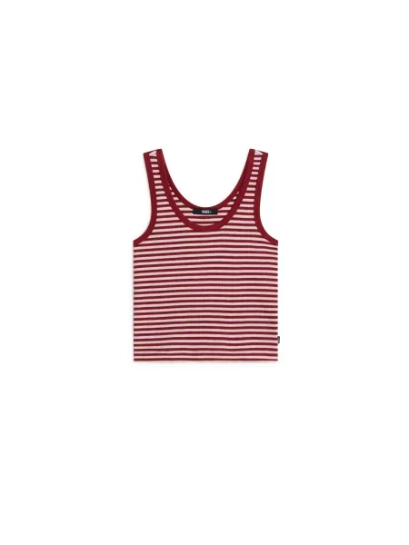 VANS Top burgundská biela