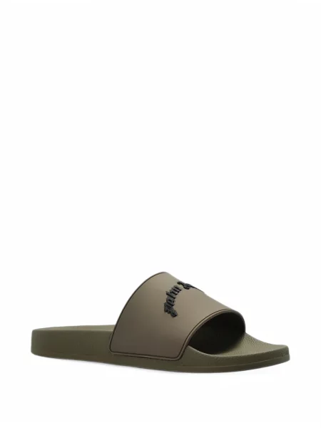 Papuci Palm Angels cu aplicații verde