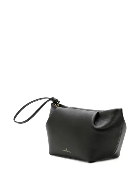 Δερμάτινος clutch La Portegna μαύρο